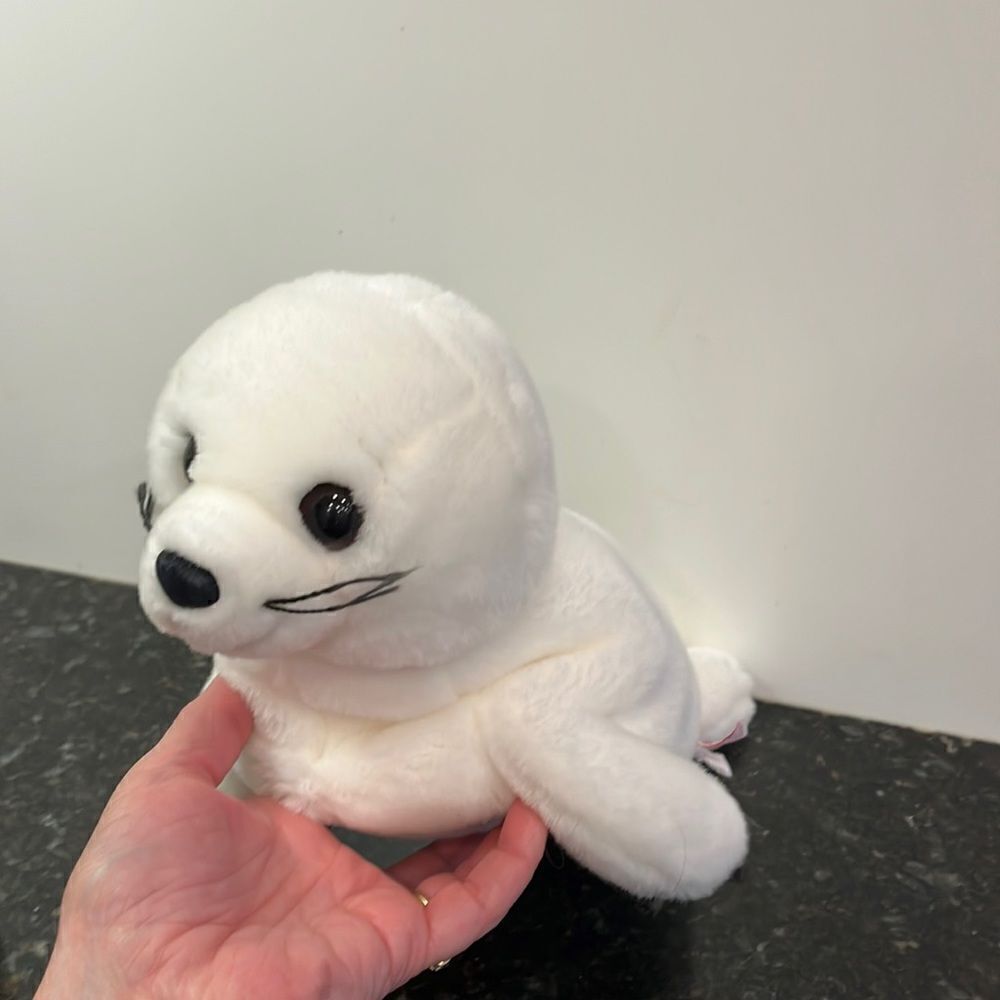 TY Buddy Beanie Baby 2001 The White Seal Plush No ear tag. Size 13”